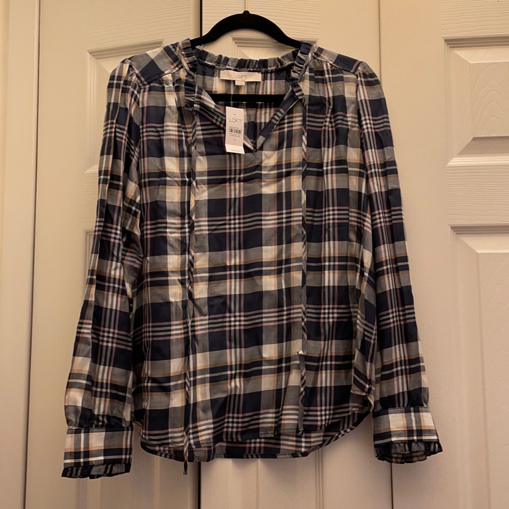 Loft Plaid Blouse